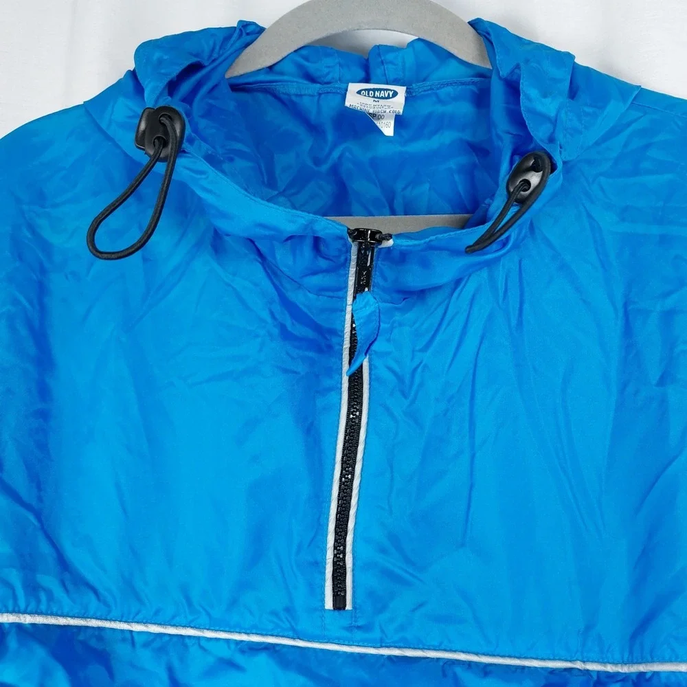 OLD NAVY Anorak Rain Jacket Self Storing‎ Blue Size Medium Made In Russia
